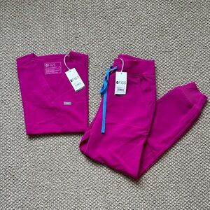 Figs Vibrant Pink Scrub Set